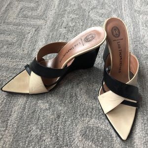 Closet clear out!! Les Tropeziennes Black and Cream Size 6.5 Wedges